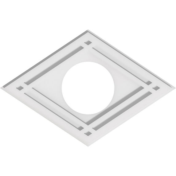 20"W x 13 3/8"H x 6"ID x 7"C x 1"P Diamond Architectural Grade PVC Contemporary Ceiling Medallion