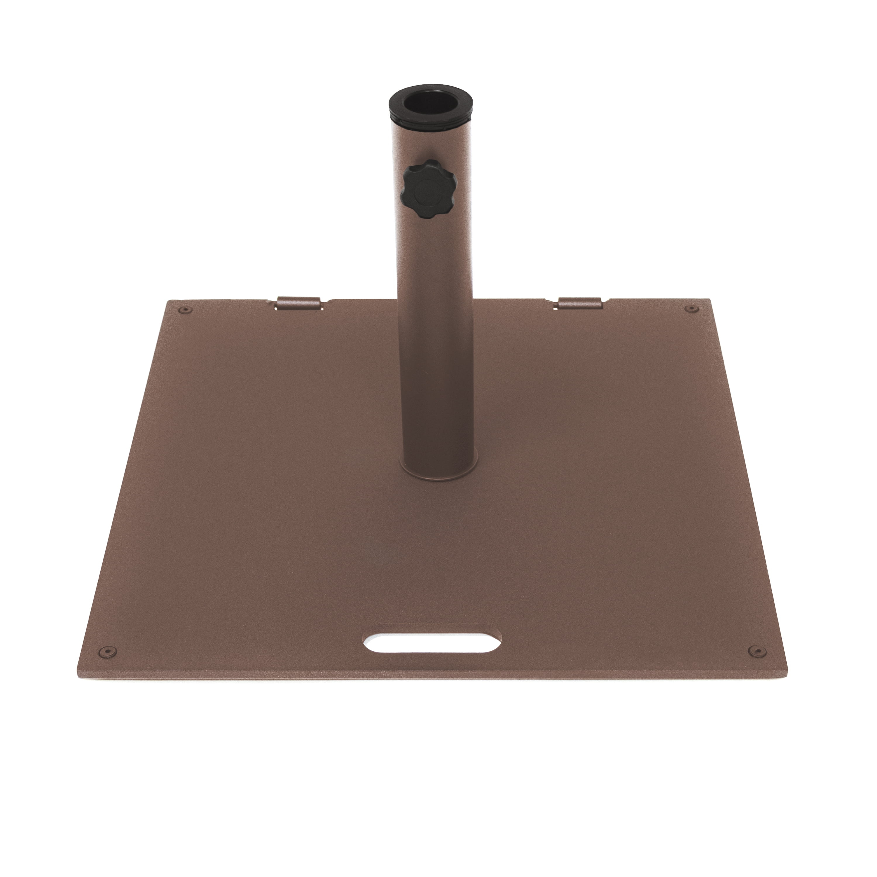 20 in Square 36lb Steel Umbrella Base with Wheels and Carry Handle (Brown)