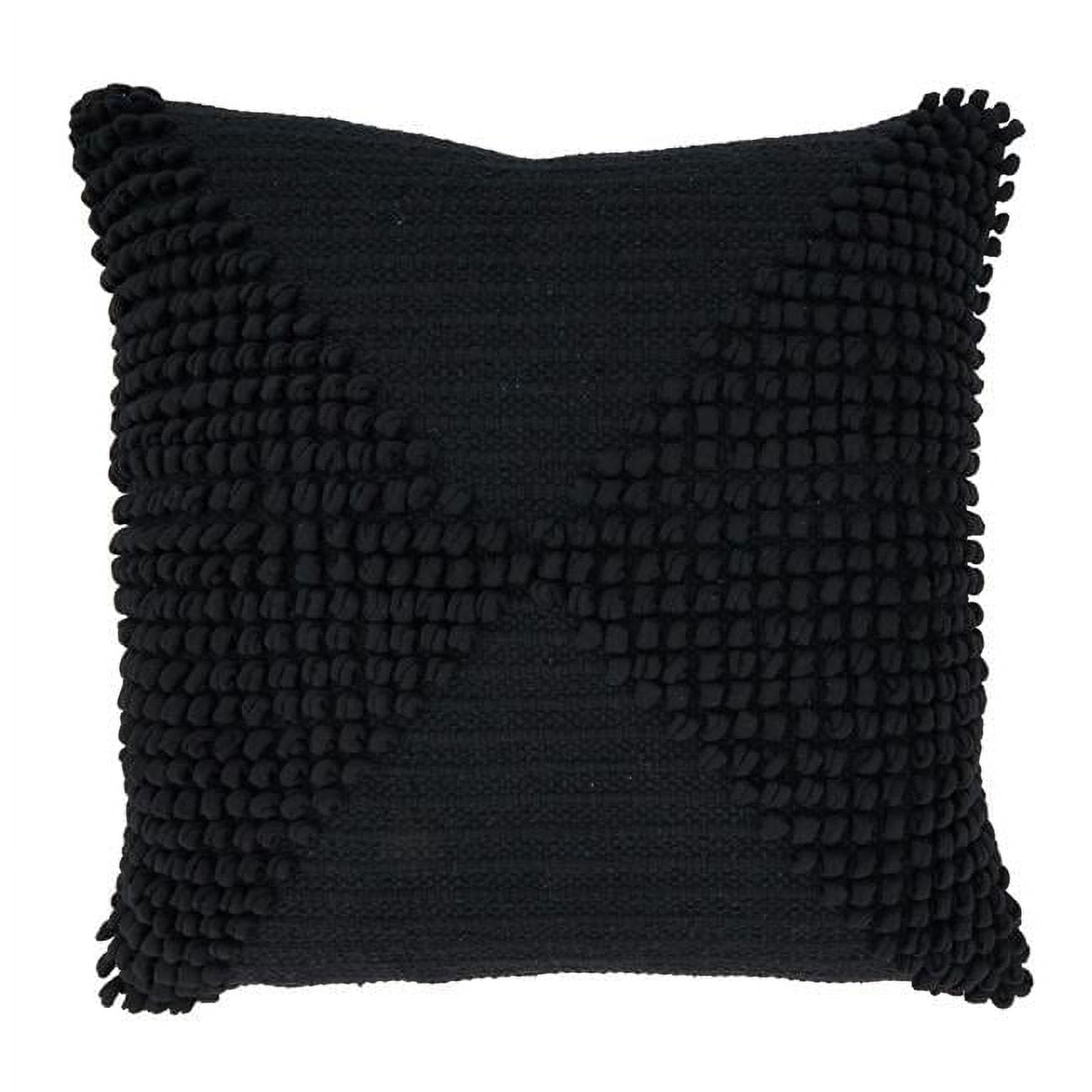 Saro Lifestyle Textured Woven Diamond Poly Filled Throw Pillow, Black, 20"x20"