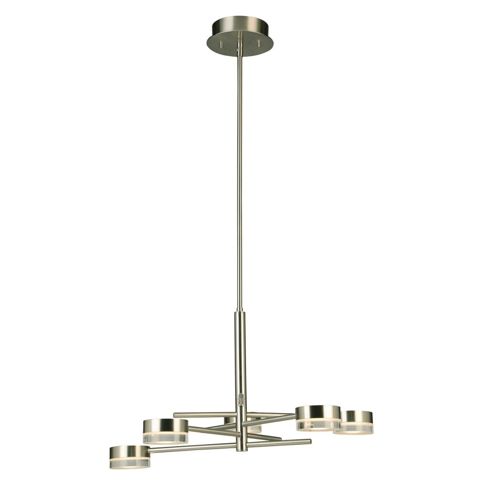203969A-Eglo Lighting-Transton - 5-Light Integrated Led Chandelier - Brushed Nickel