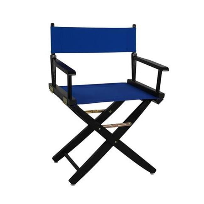206-02-032-13 18 in. Extra-Wide Premium Directors Chair, Black Frame with Royal Blue Color Cover