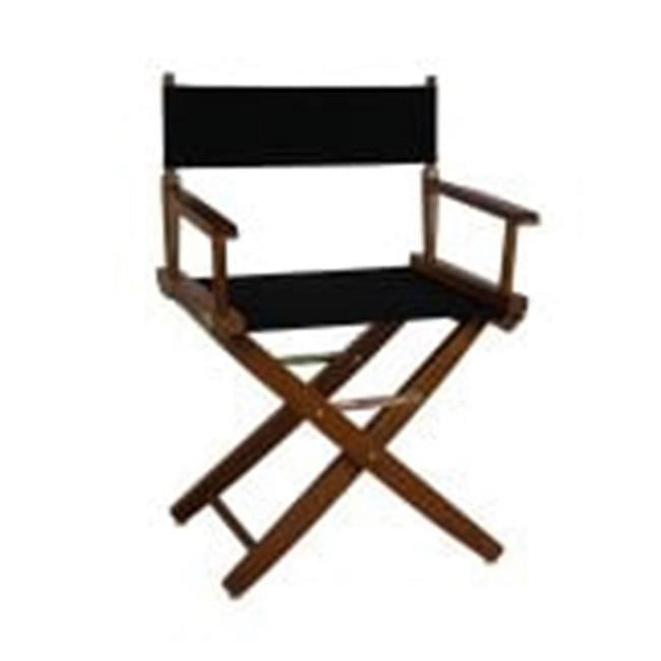 "Extra-Wide Premium 18" Directors Chair Mission Oak Frame W/Black Color Cover"