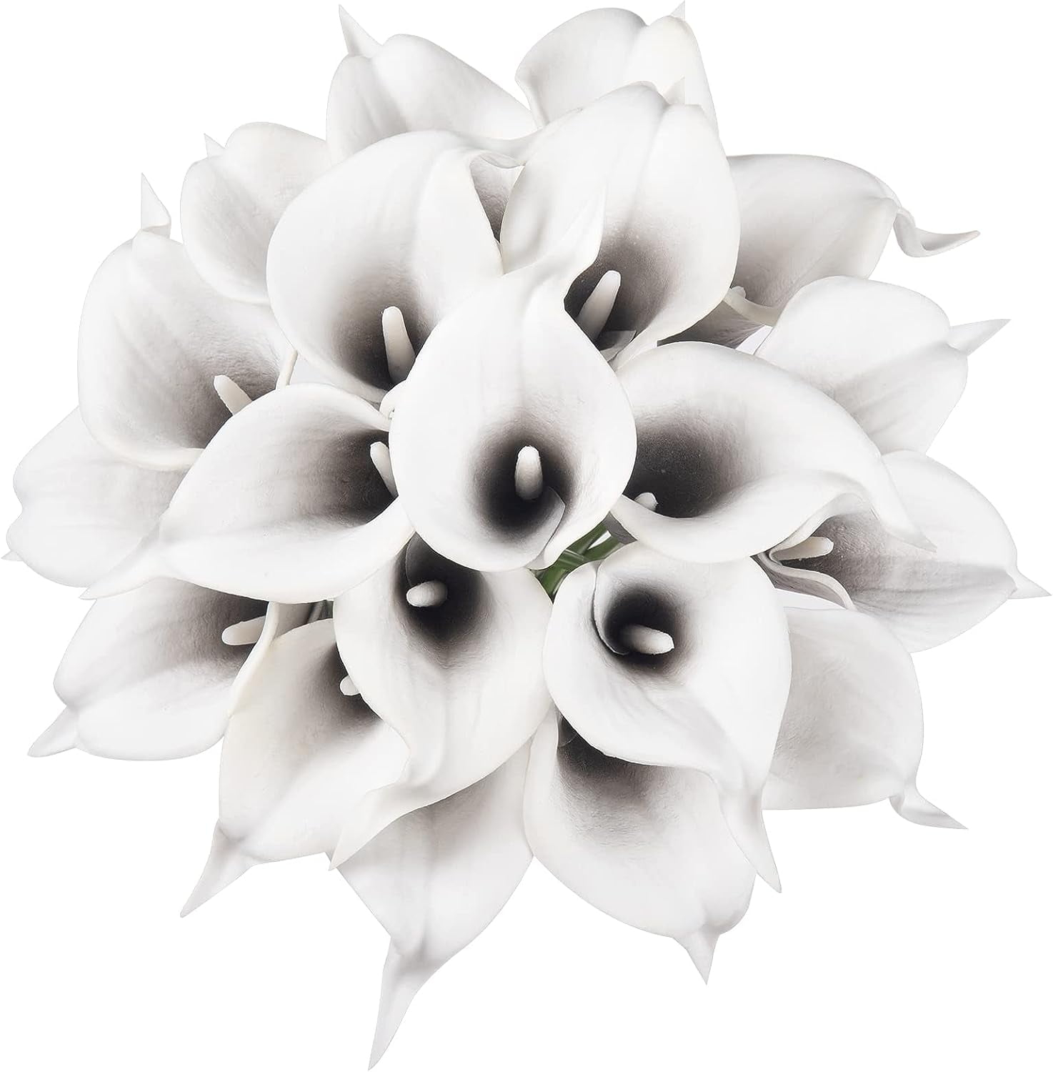 20Pcs Artificial Calla Lily Flower Real Touch Latex Flowers for DIY Wedding Bouquet Party Home Decor (Pure White) A