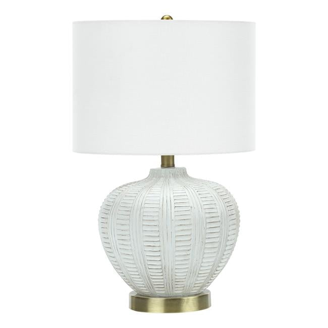 21 in. Lighting Shade & Resin Transitional Table Lamp, Ivory & Cream