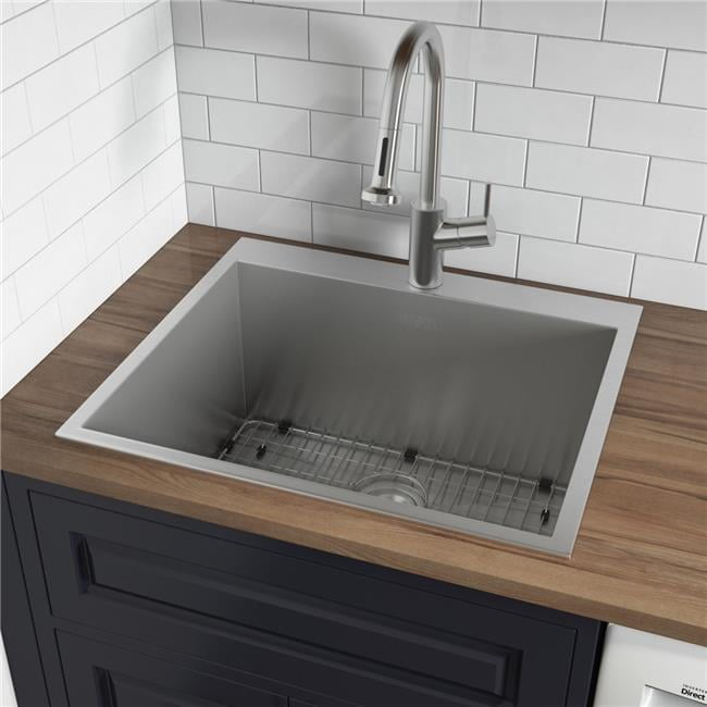 22 x 12 in. Topmount Laundry Deep Utility Sink with 16 Gauge Stainless Steel