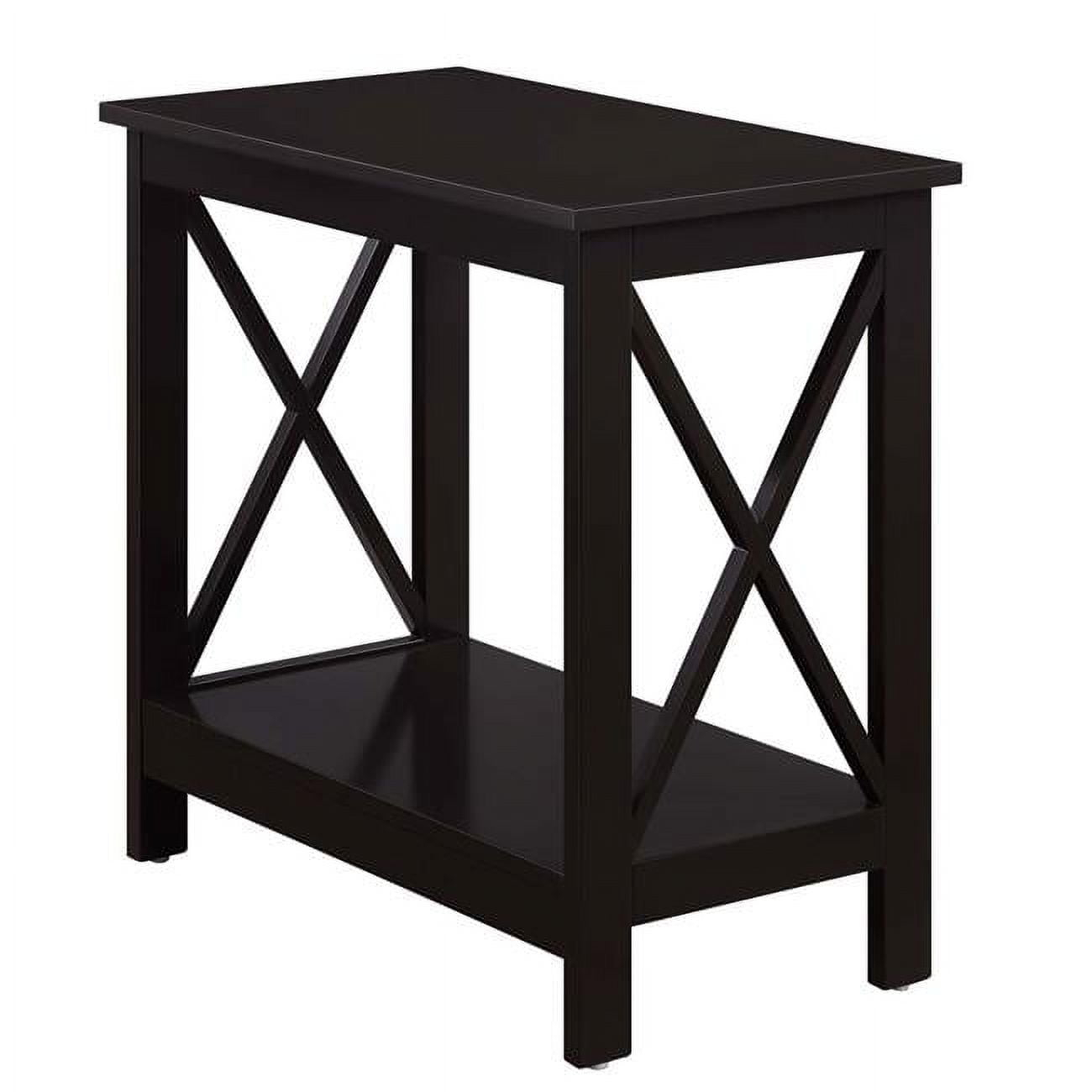 23.75 x 12 x 23.75 in. Oxford Chairside End Table with Shelf, Espresso