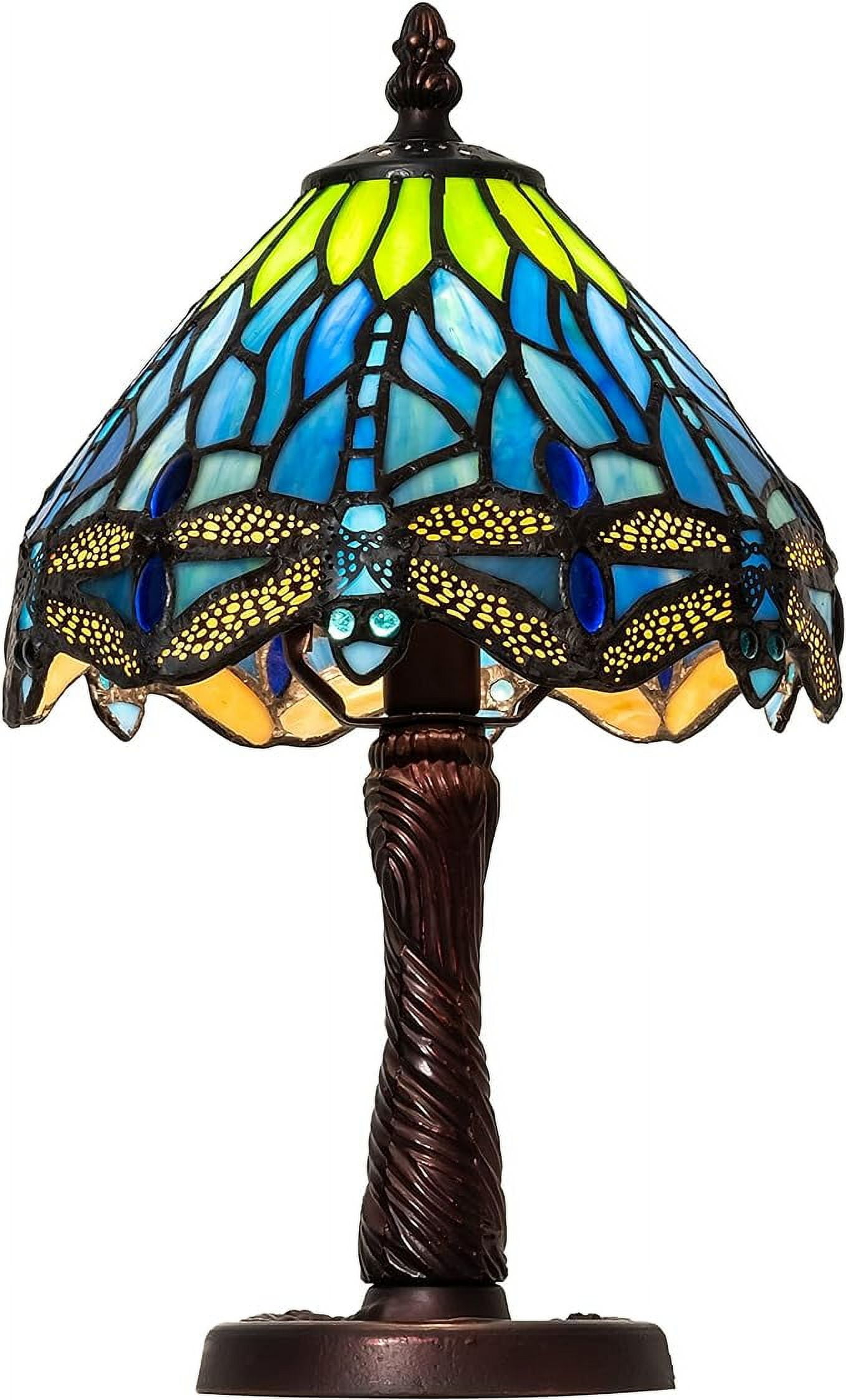 230981 Meyda 13" High Tiffany Hanginghead Dragonfly Table Lamp