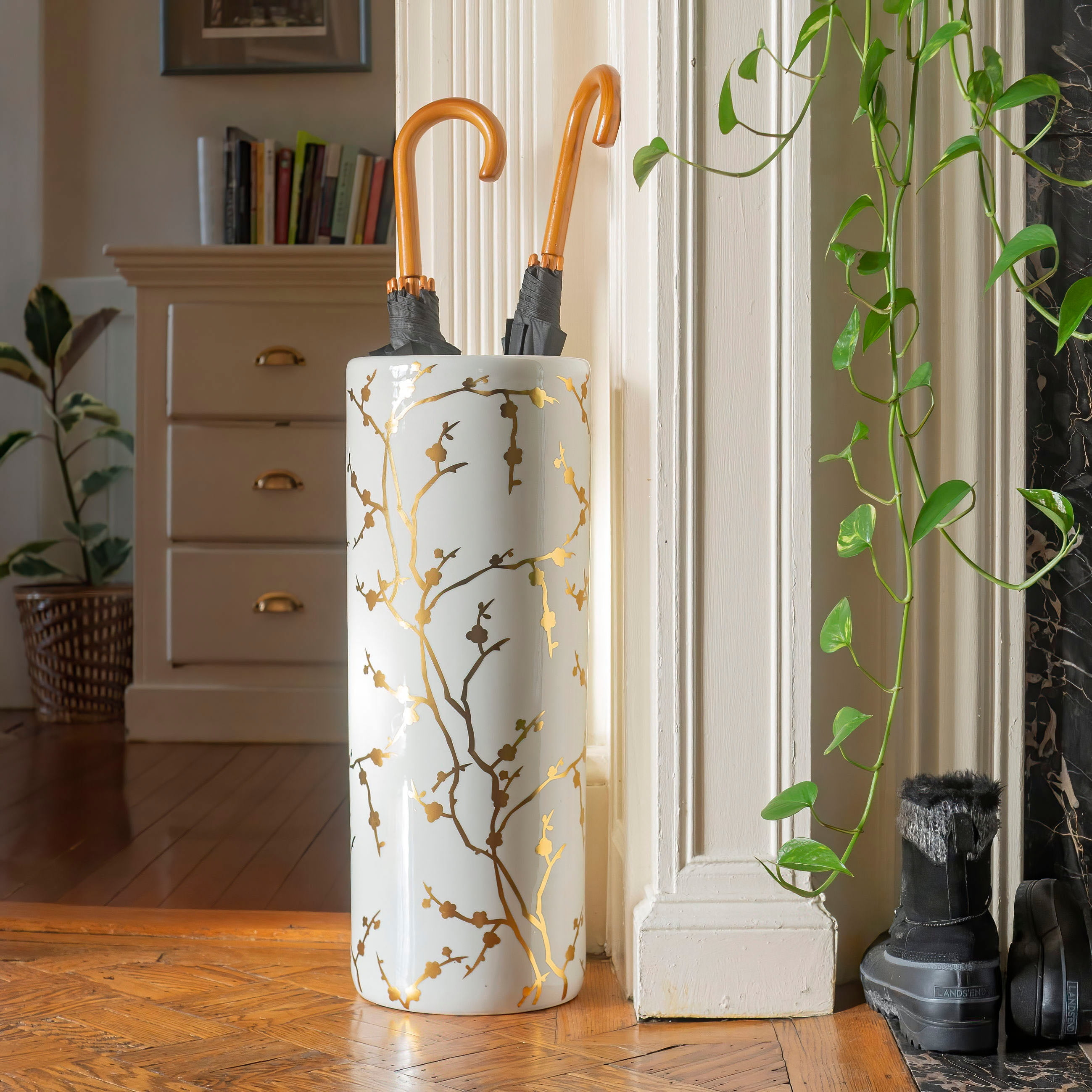 24" Gold Branches Umbrella Stand