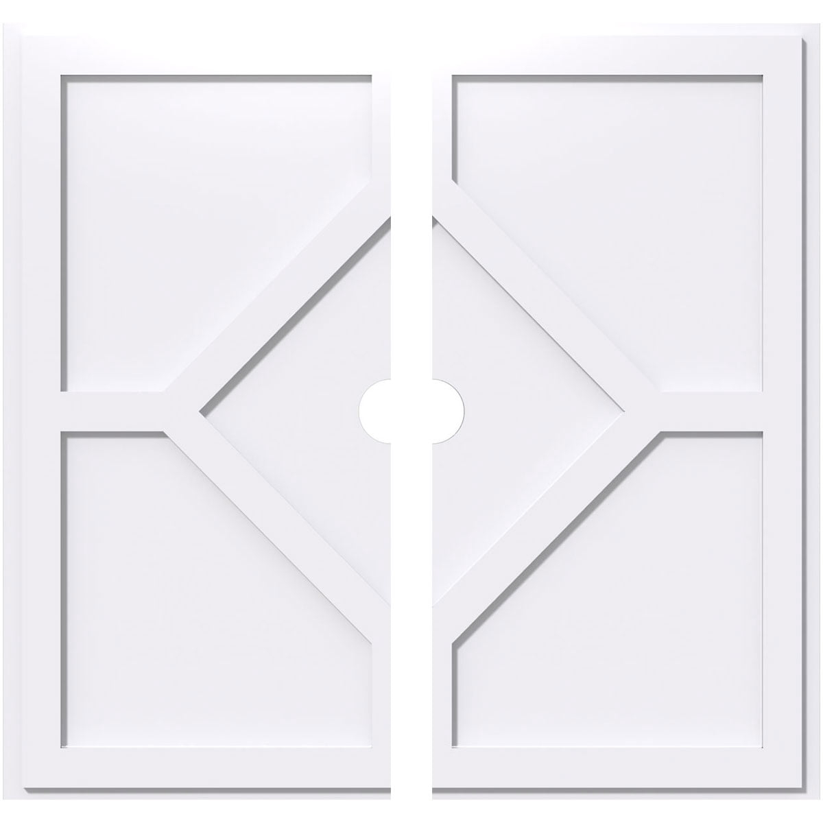24"OD x 2"ID x 8 1/4"C x 1"P Embry Architectural Grade PVC Contemporary Ceiling Medallion, Two Piece