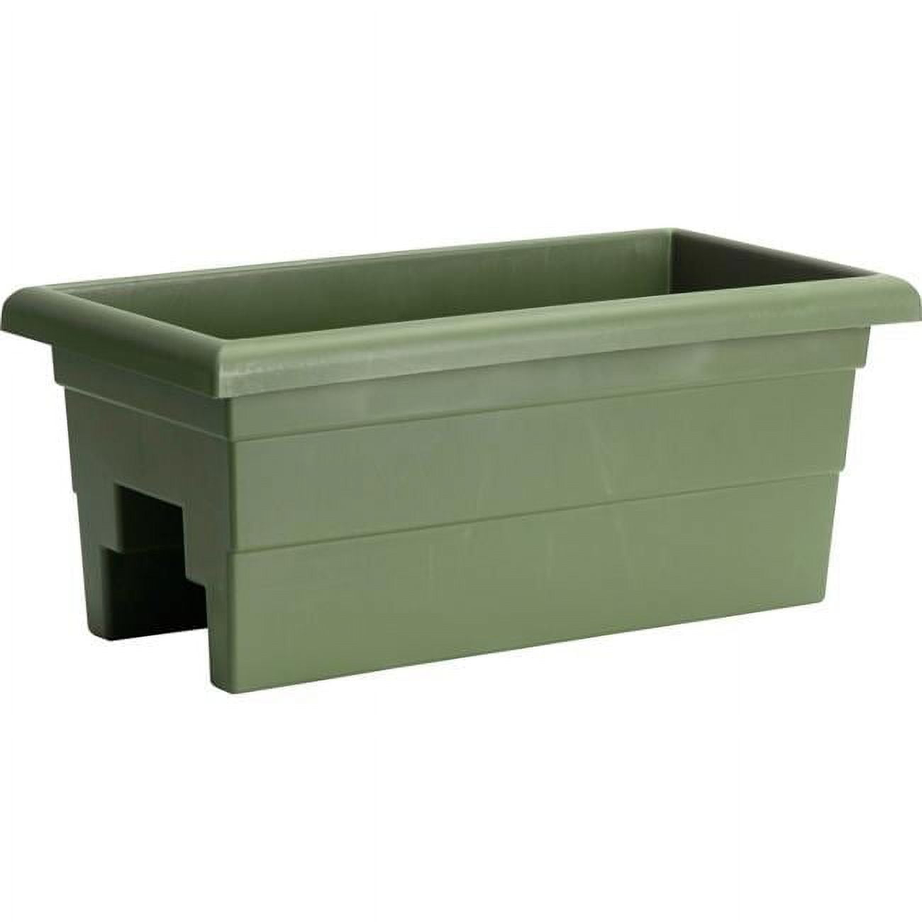 Bloem Classic Rectangular Deck Rail Planter, Sage, 24in