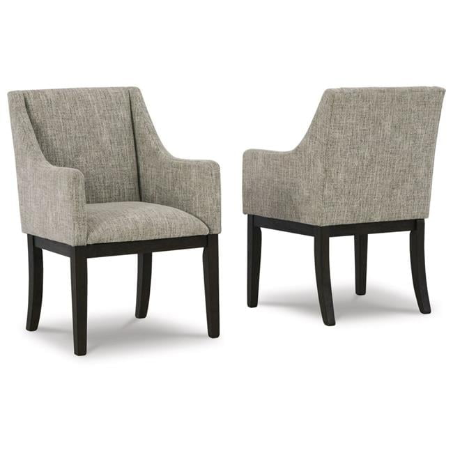 Sonn 24 Inch Dining Armchair Set of 2 Padded Beige Upholstery Brown Legs - Saltoro Sherpi