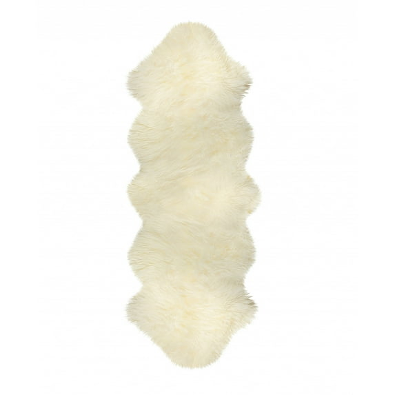 24" x 72" x 2" Natural Double Sheepskin - Area Rug
