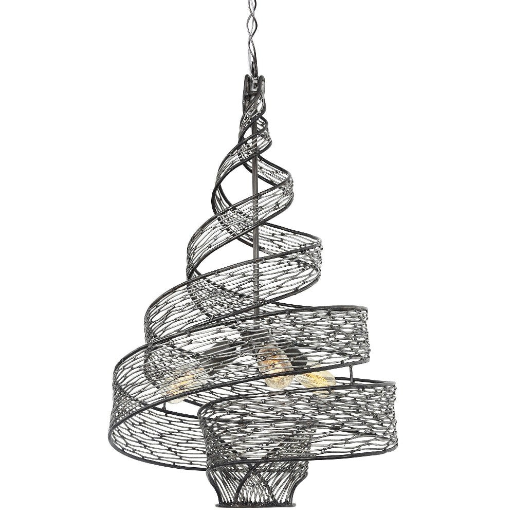 240P03SL-Varaluz Lighting-Flow - Three Light Medium Pendant-Steel Finish