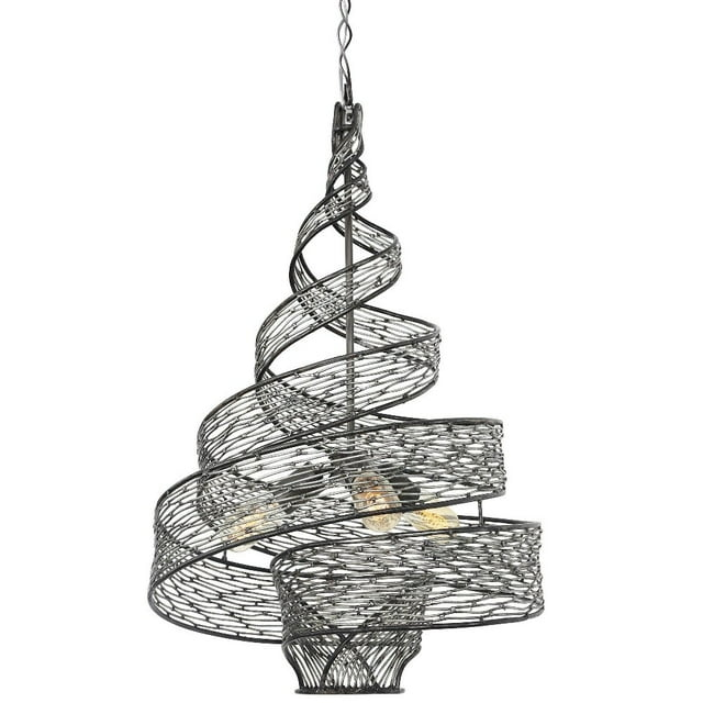 240P03SL-Varaluz Lighting-Flow - Three Light Medium Pendant-Steel Finish