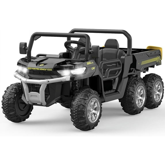 Danolapsi 2-Seater Ride on Car,6X6 24V Kids Ride On Dump Truck 2 Seater Ride On Car with Remote Control Electric Utility Vehicles UTV Battery Powered 6 Wheeler with EVA Tires Wheels,(ship in 2 boxes)