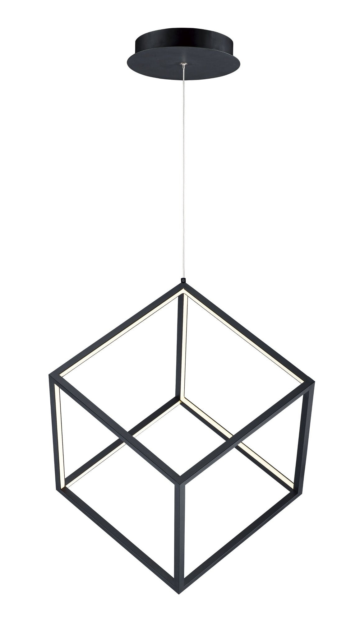 E30582-BK-ET2 Lighting-4 Square-24W 1 LED Pendant-20.5 Inches wide by 21 inches high-Black Finish