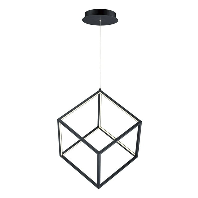 E30582-BK-ET2 Lighting-4 Square-24W 1 LED Pendant-20.5 Inches wide by 21 inches high-Black Finish