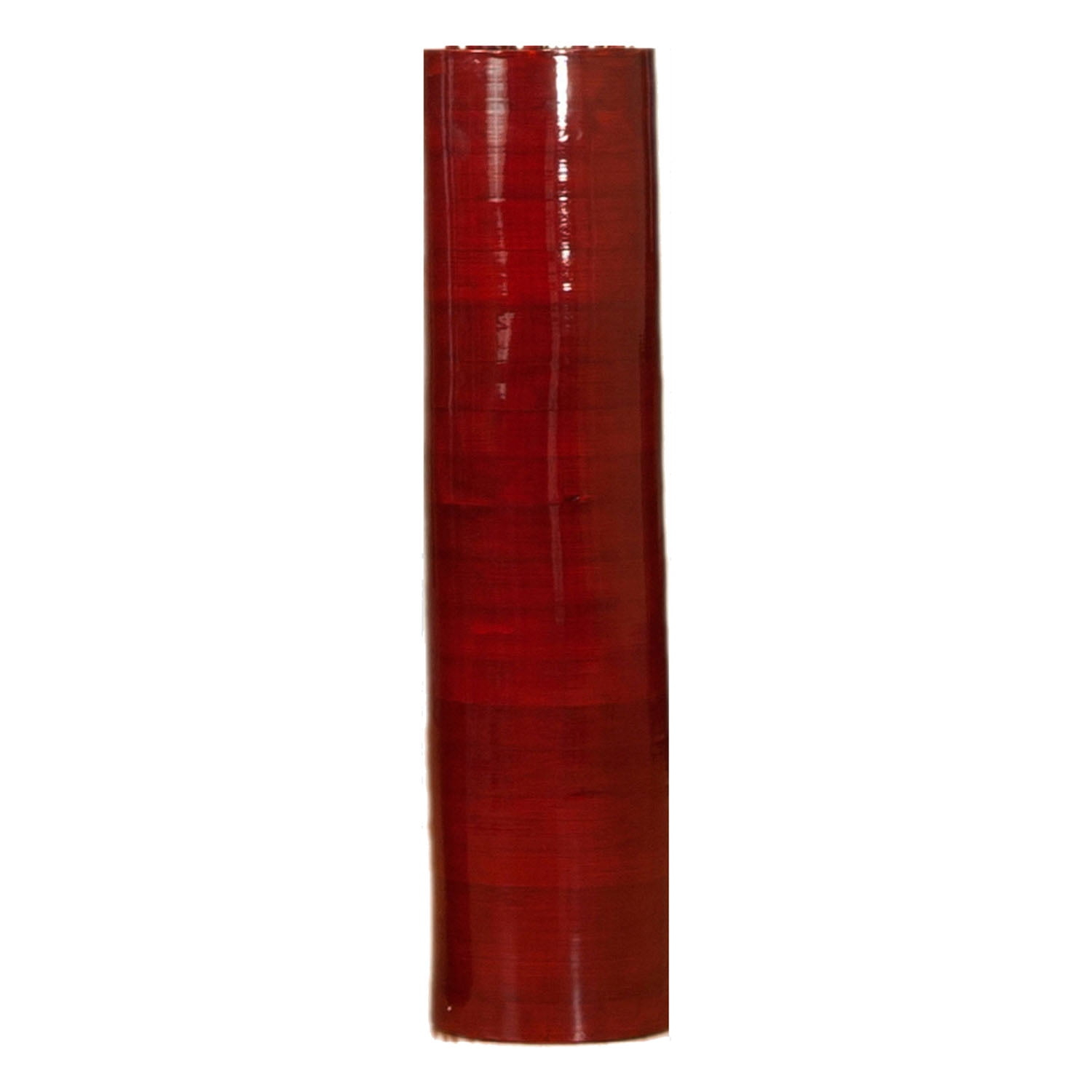 25" Bamboo Cylinder Floor Vase - Mahogany Red