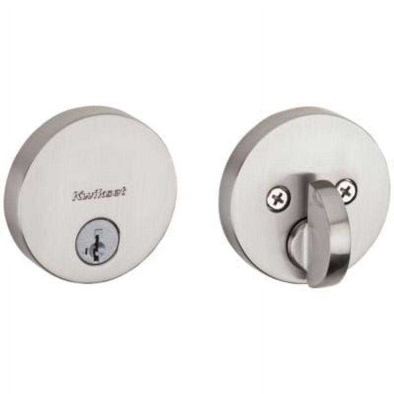 258 Uptown Round Keyed One Side Low Profile Deadbolt featuring SmartKey Security™ in Satin Nickel