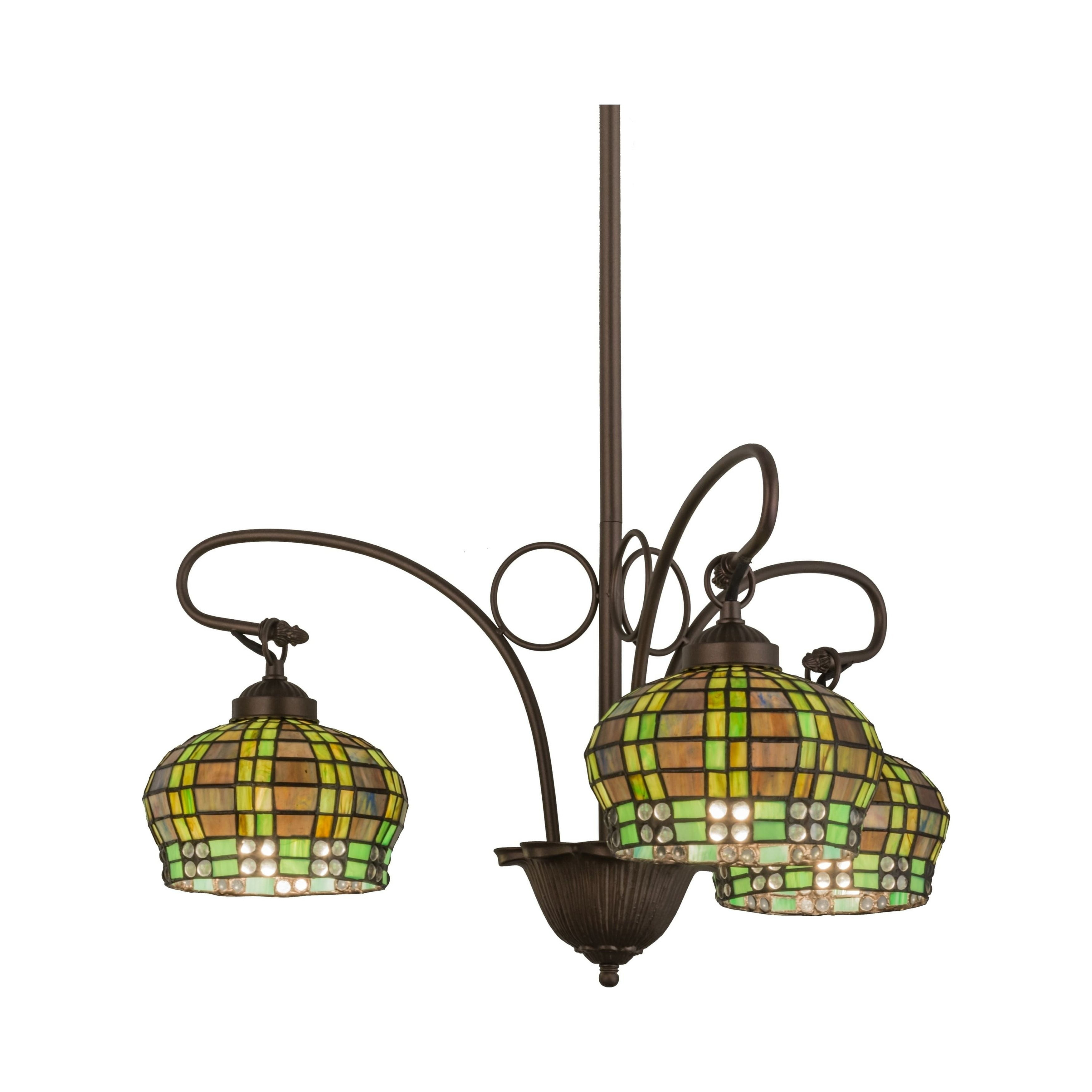 26 Inch Wide jeweled basket 3 lt Chandelier