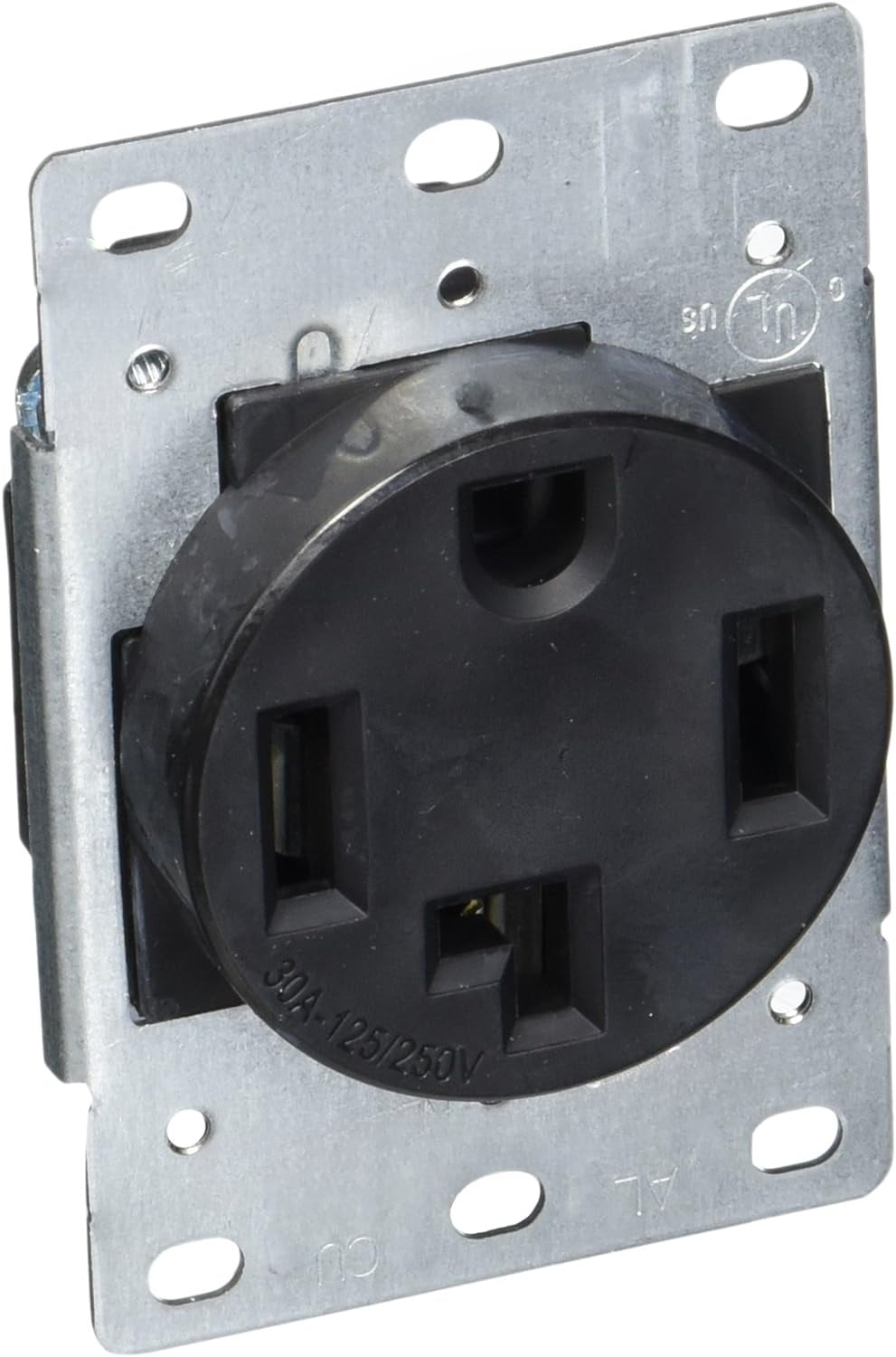 278-S00 4-Wire, 30-Amp, 250V Flush Mount Dryer Receptacle,Black