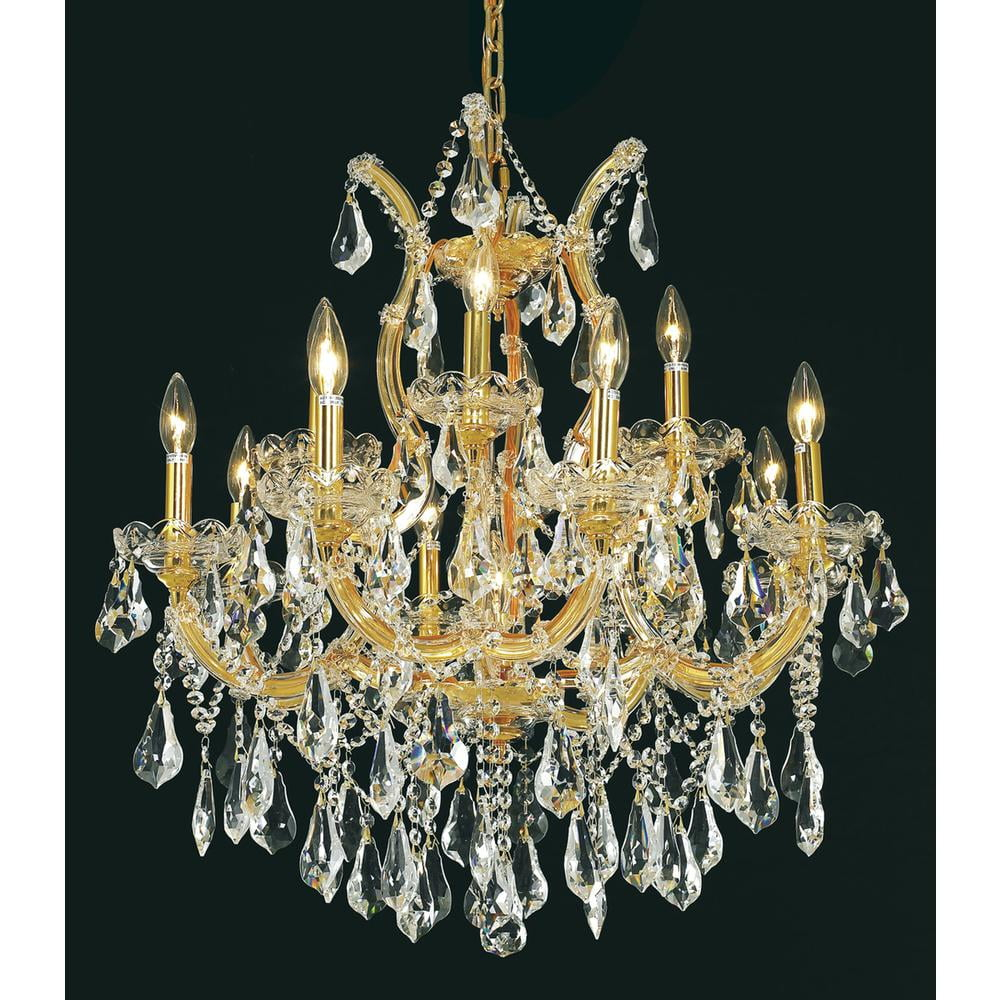 2800 Maria Theresa Collection Chandelier D:27in H:26in Lt:13 Gold Finish (Royal Cut Crystals)