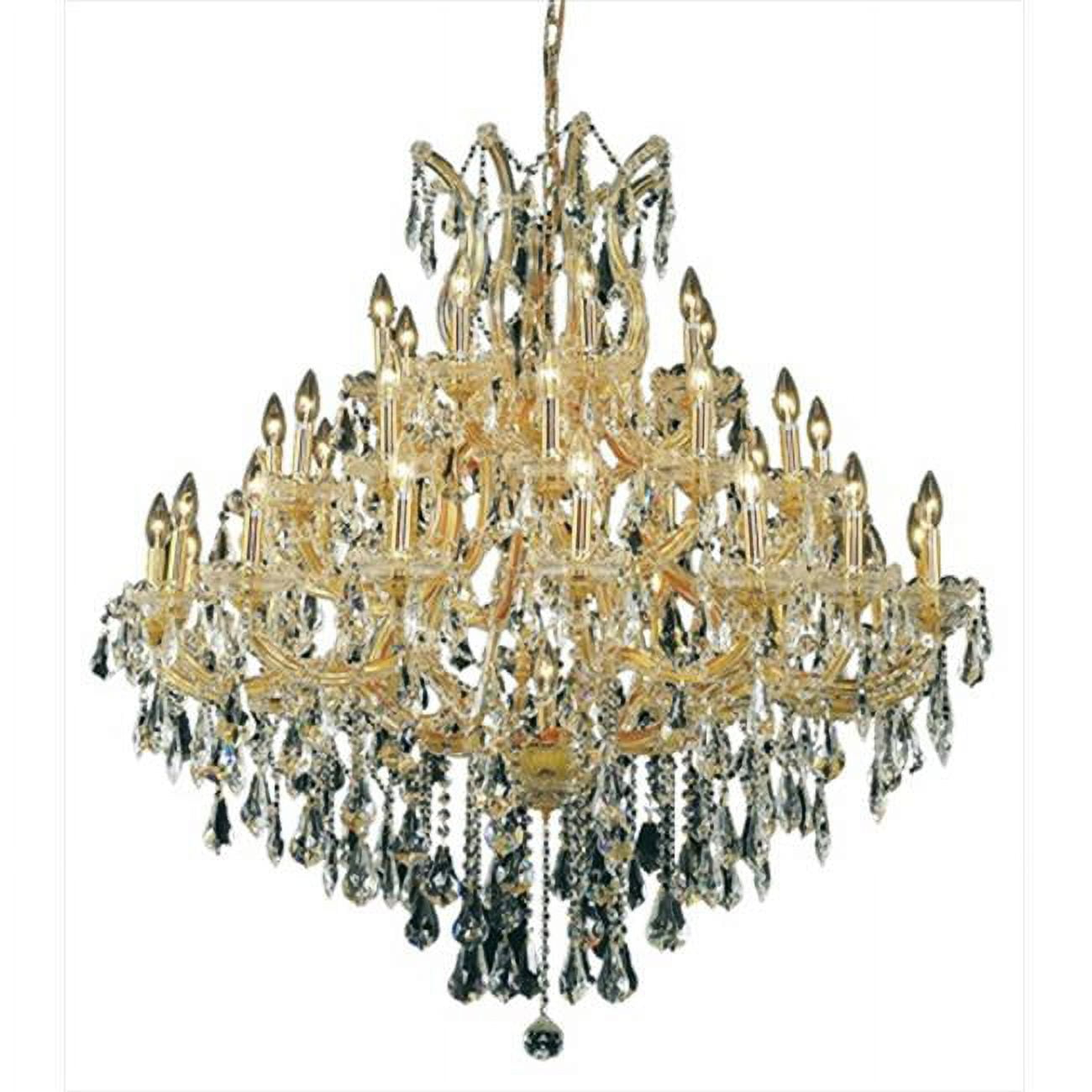 2801G44G-RC 44 W x 44 H in. Maria Theresa Collection Large Hanging Fixture - Royal Cut- Gold Finish