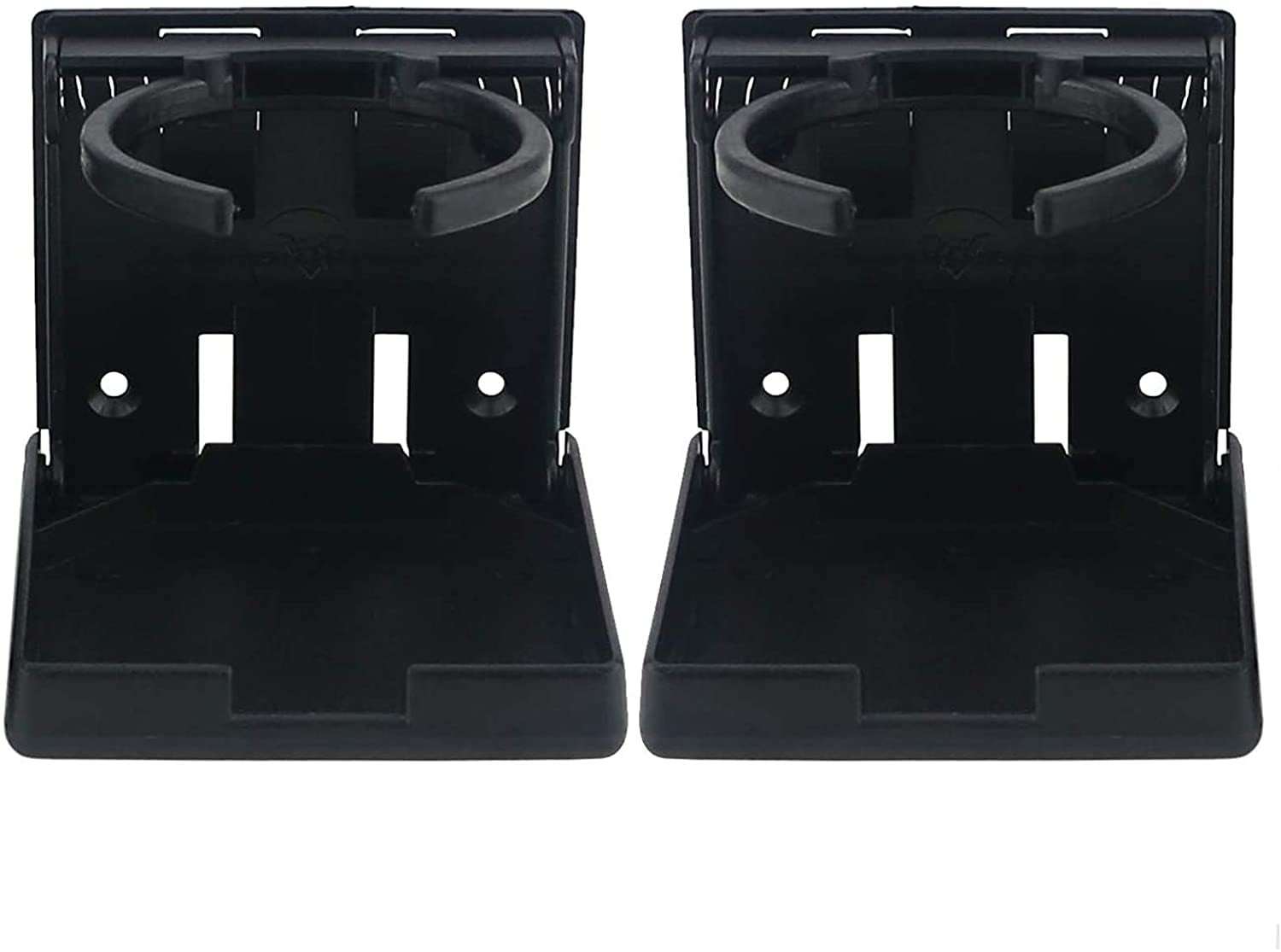 2PCS Adjustable Folding Drink Holder/Adjustable Cup Holder for Marine/Boat/Caravan/Car/Trucks/RVs/Vans (Black)