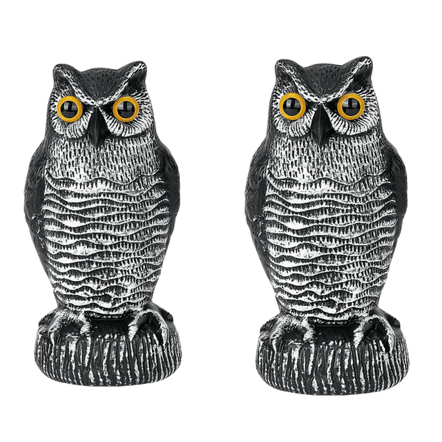 2Pack Fake Owl Decoy to Keep Birds Away Garden Decoration Bird Scare Devices for Garden Outdoor Yard