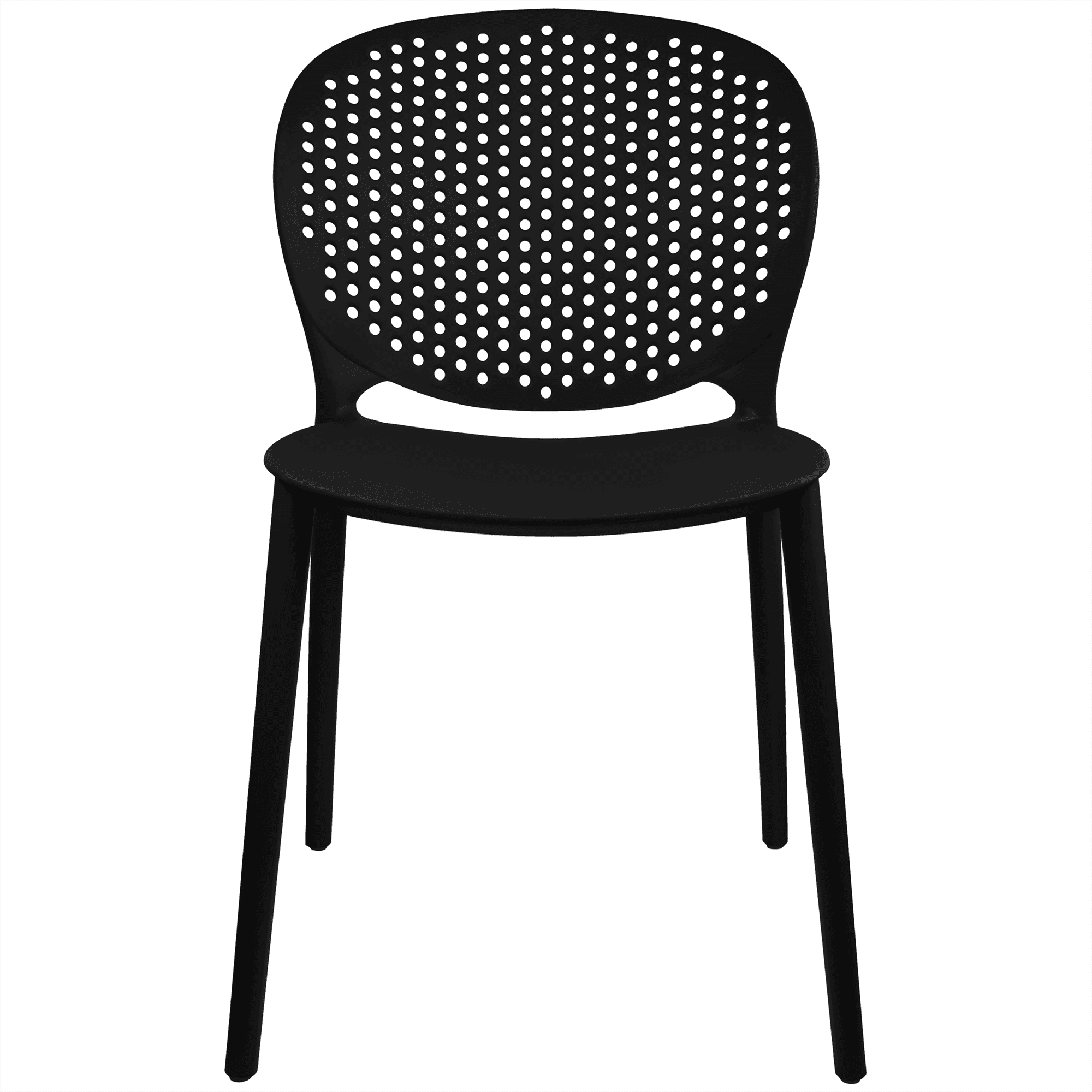 2xhome Modern Pool Patio Chair, Contemporary Plastic Armless Dining Accent Side Chair for Indoor or Outdoor Use, Black
