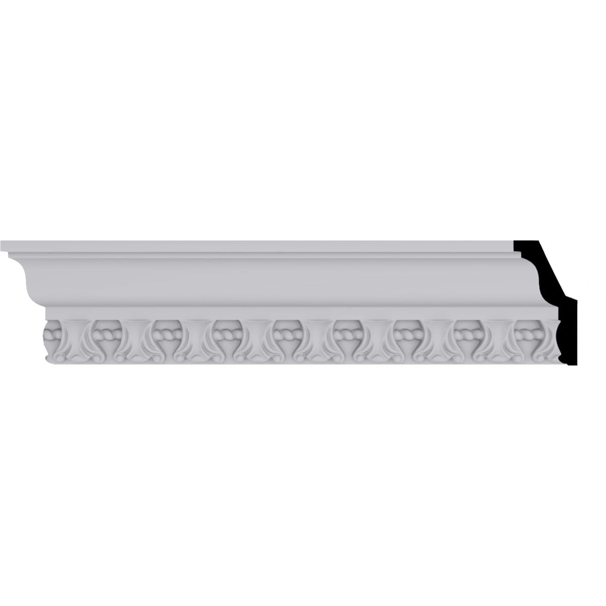 3 1/8"H x 1 5/8"P x 3 1/2"F x 94 1/2"L Loera Crown Moulding