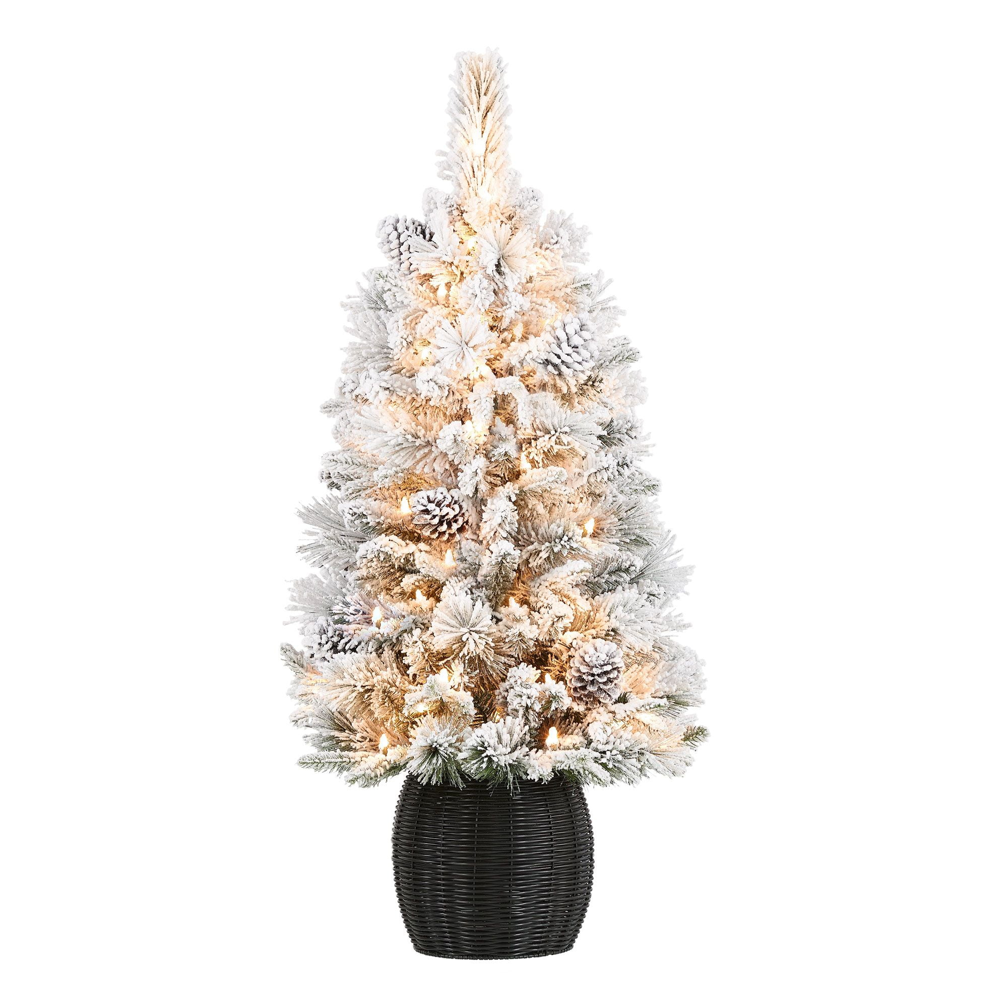 3.5 ft Pre-Lit Flocked Dakota Artificial Christmas Tree with 35 LED Lights, by Holiday Time