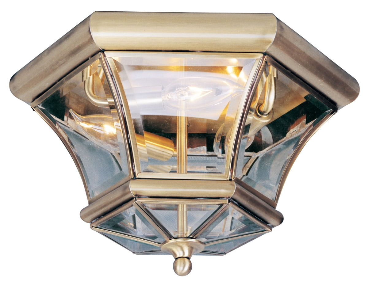 Livex Lighting Monterey Ceiling Mount in Antique Brass