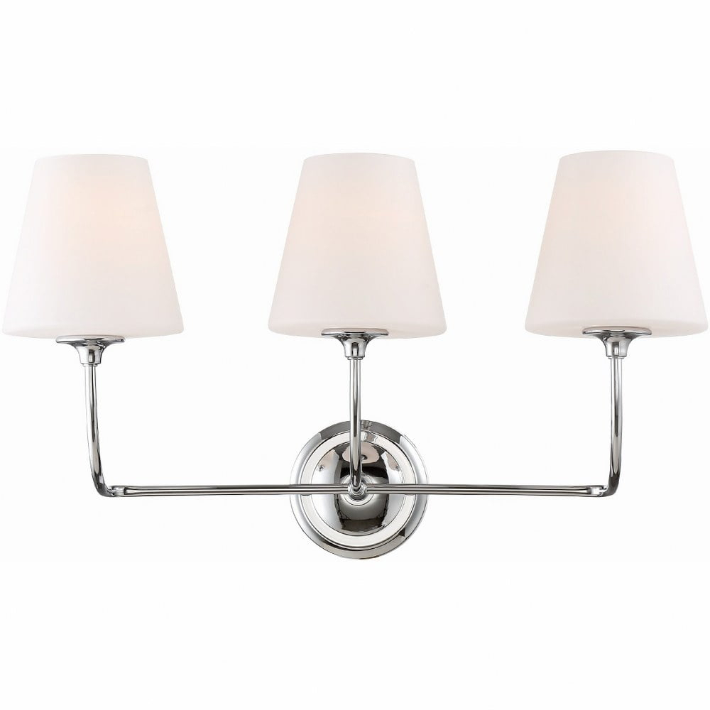 3 Light Bath Vanity In Classic Style 23.25 Inches Wide By 13.25 Inches High-Polished Chrome Finish Crystorama Lighting 2443-Op-Ch