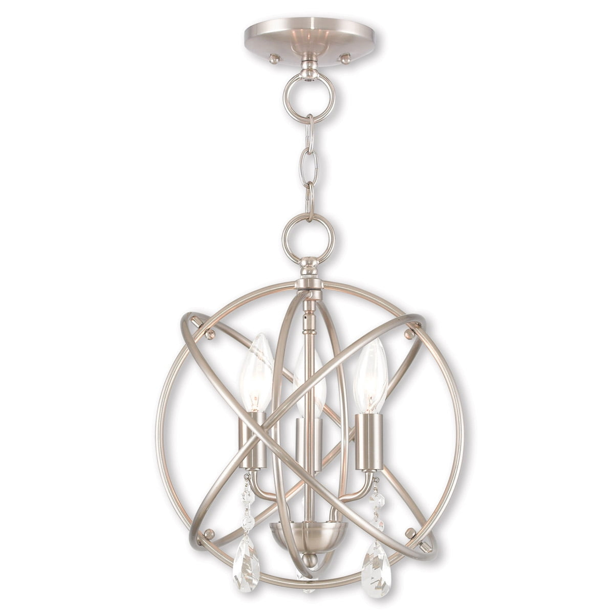 Livex Lighting Aria 3 - Light Chandelier in  Polished Nickel