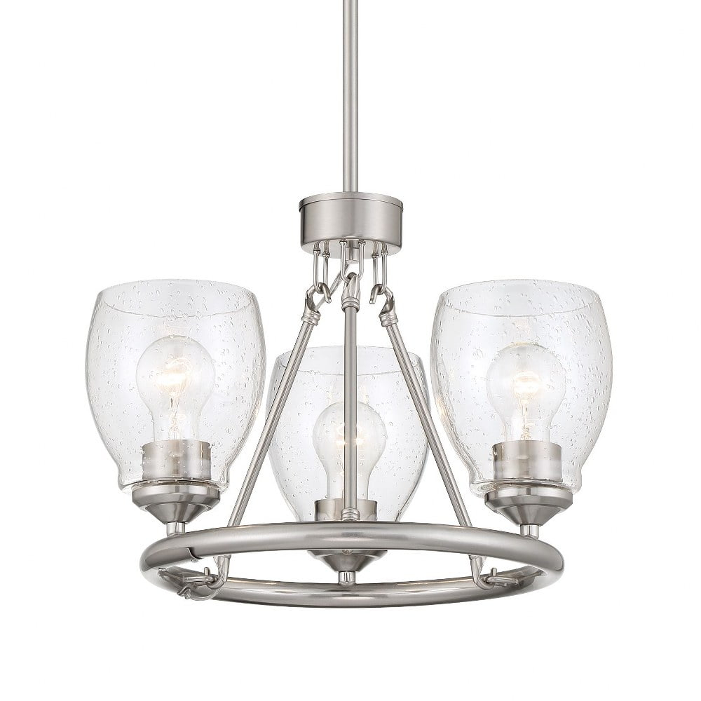 3 Light Chandelier-18.13 Inches Tall And 17 Inches Wide-Brushed Nickel Finish    -Traditional Installation Minka Lavery 2437-84
