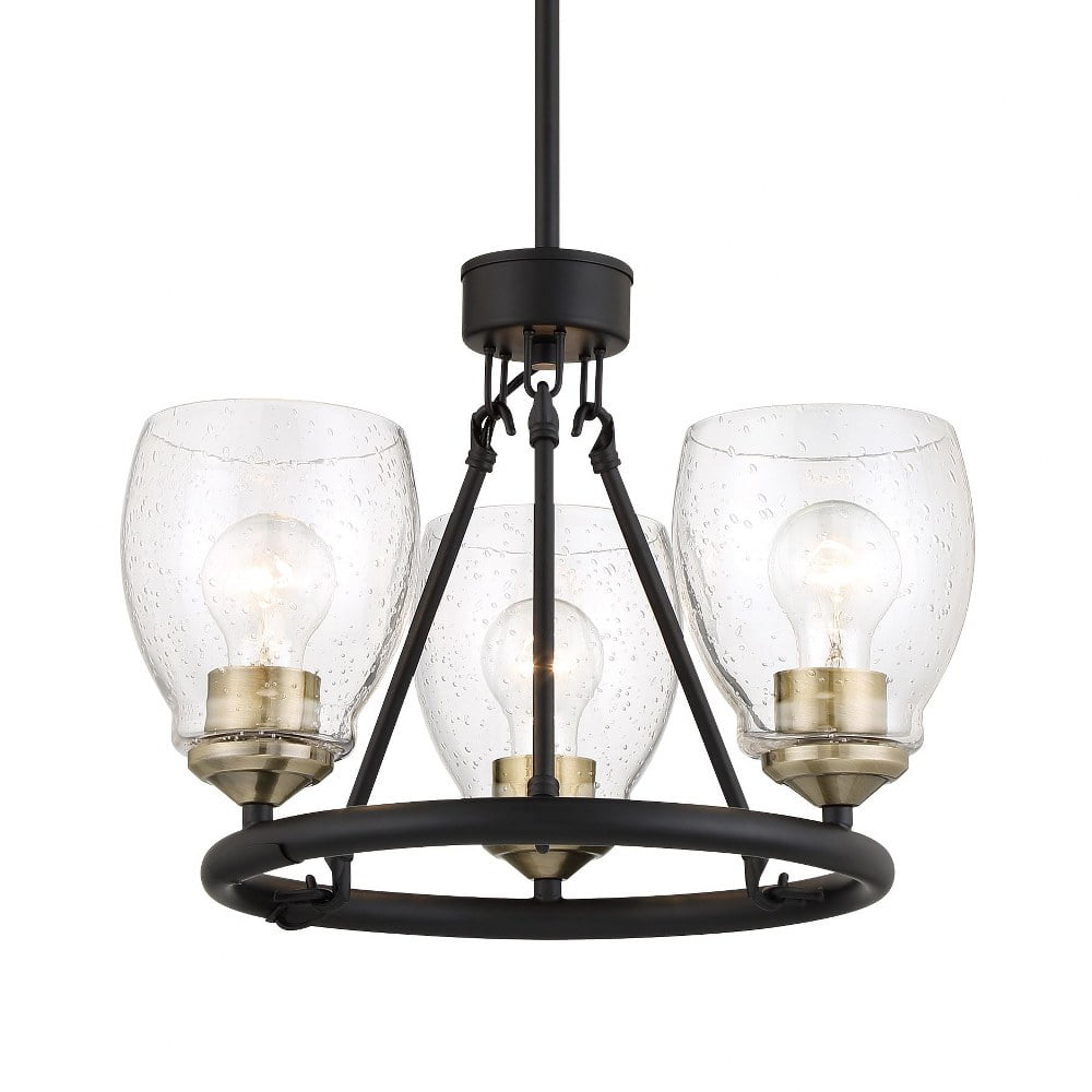 2437-878-Minka Lavery-Winsley - 3 Light Chandelier-18.13 Inches Tall and 17 Inches Wide-Coal/Stained Brass Finish    -Traditional Installation