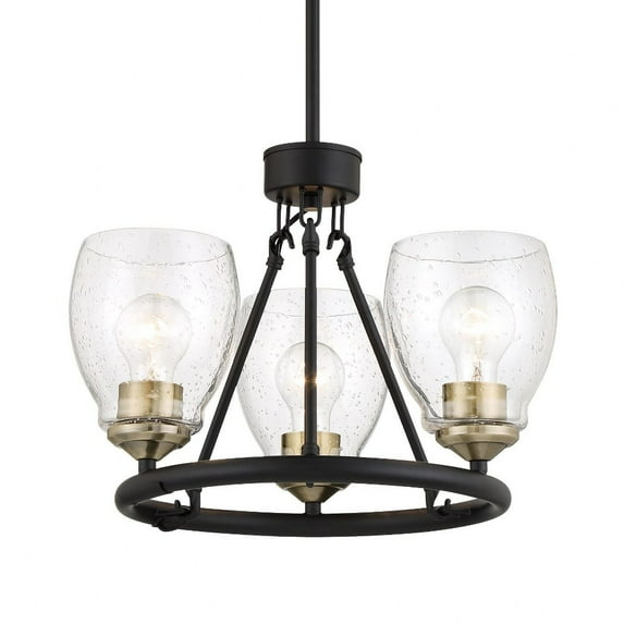 2437-878-Minka Lavery-Winsley - 3 Light Chandelier-18.13 Inches Tall and 17 Inches Wide-Coal/Stained Brass Finish    -Traditional Installation