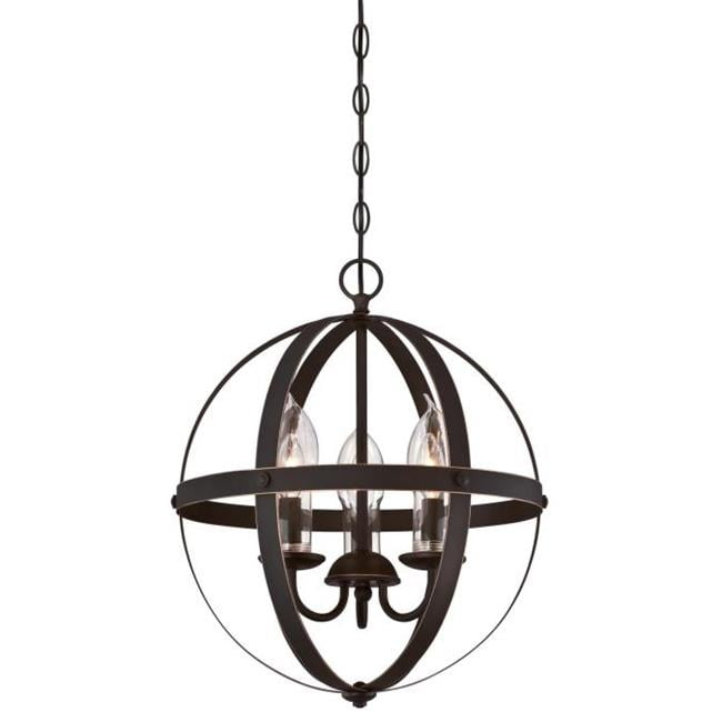 3 Light Chandelier & Clear Glass Candle Covers, Oil Rubbed Bronze & Highlights