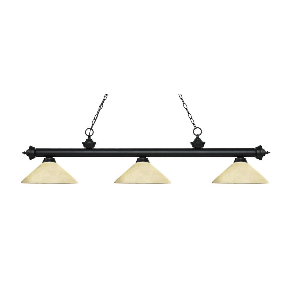 Z-Lite Riviera 3 - Light Island Pendant Light in  Matte Black