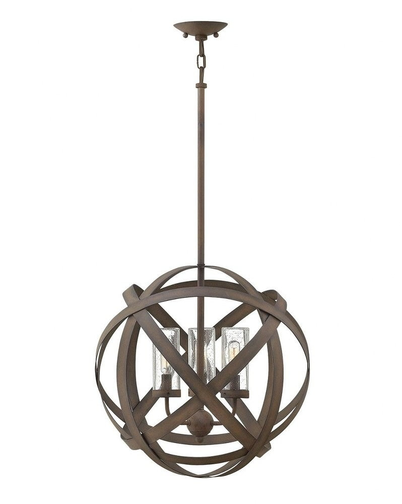 Hinkley Lighting - Carson - 3 Light Medium Outdoor Orb Hanging Lantern in