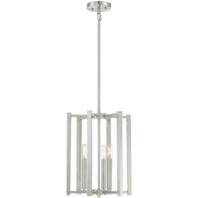 Polished Nickel Three Light Pendant from the Benson Collection