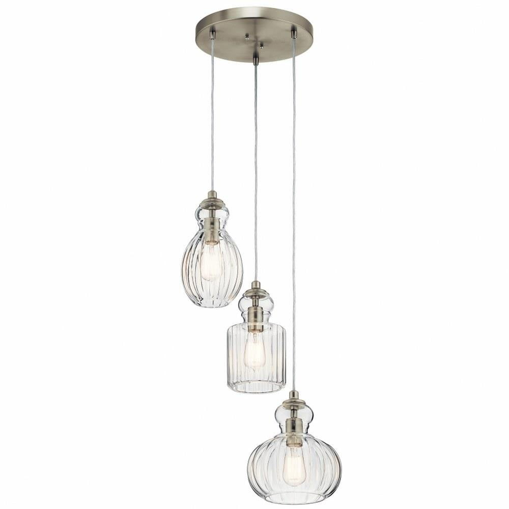 Kichler Lighting Riviera 3 - Light Pendant in  Brushed Nickel