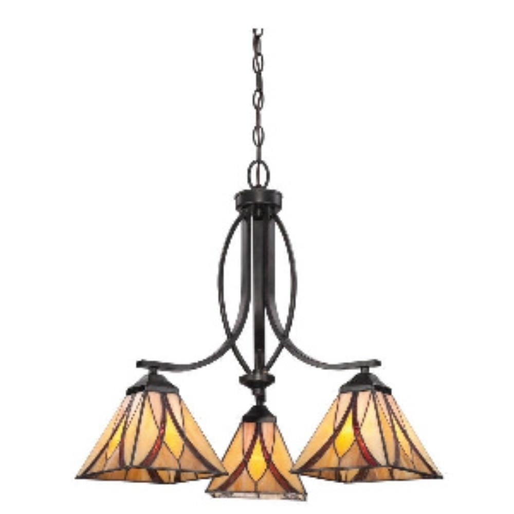 3 Light Tiffany Large Chandelier Light Tiffany Chandelier with Geometric Style Bailey Street Home 71-Bel-1229582