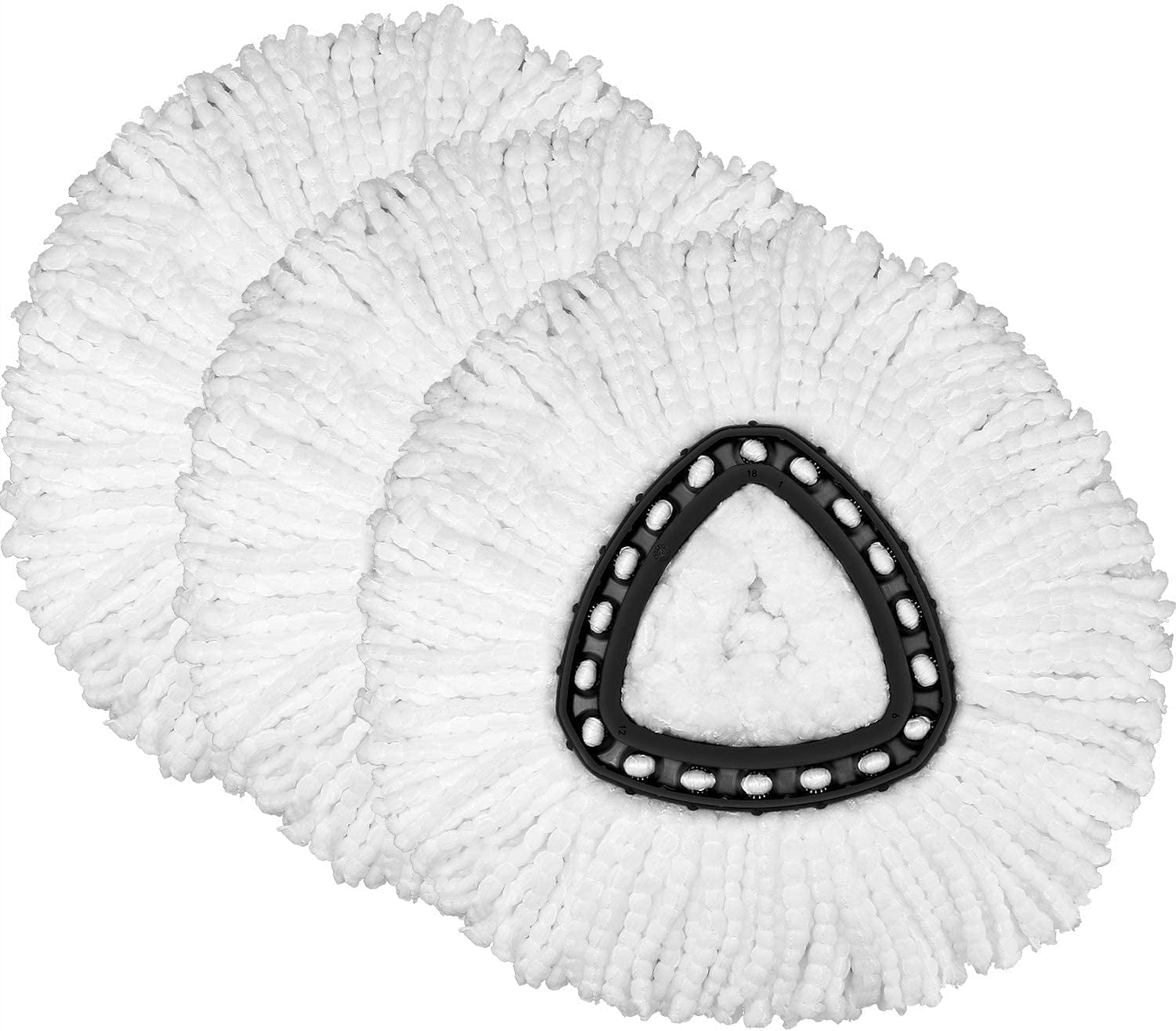 3 Pack Triangle Spin Mop Heads Replacements, Machine Washable Microfiber Spin Mop Refills for Floor Cleaning, Easy to Replace
