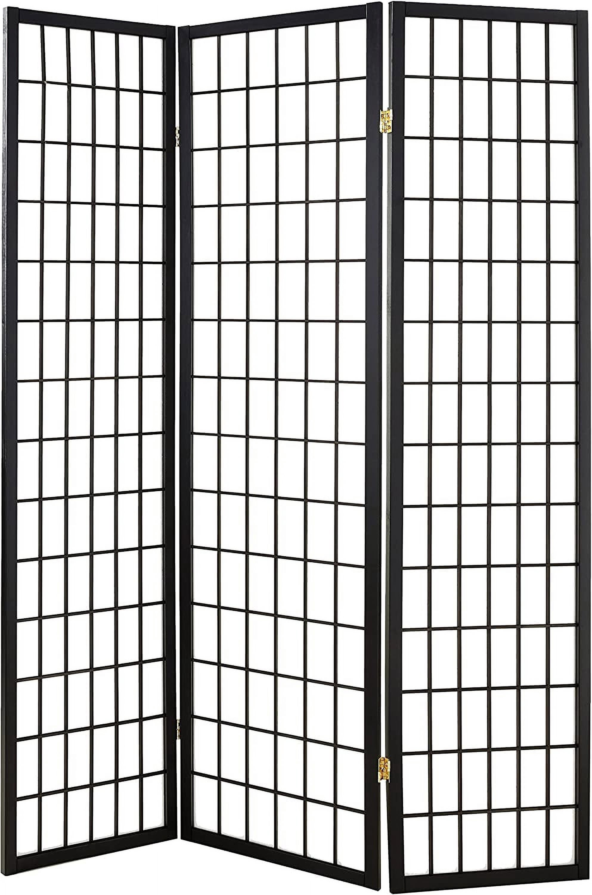 3-Panel Room Divider, Black, 70" x 6" x 50"