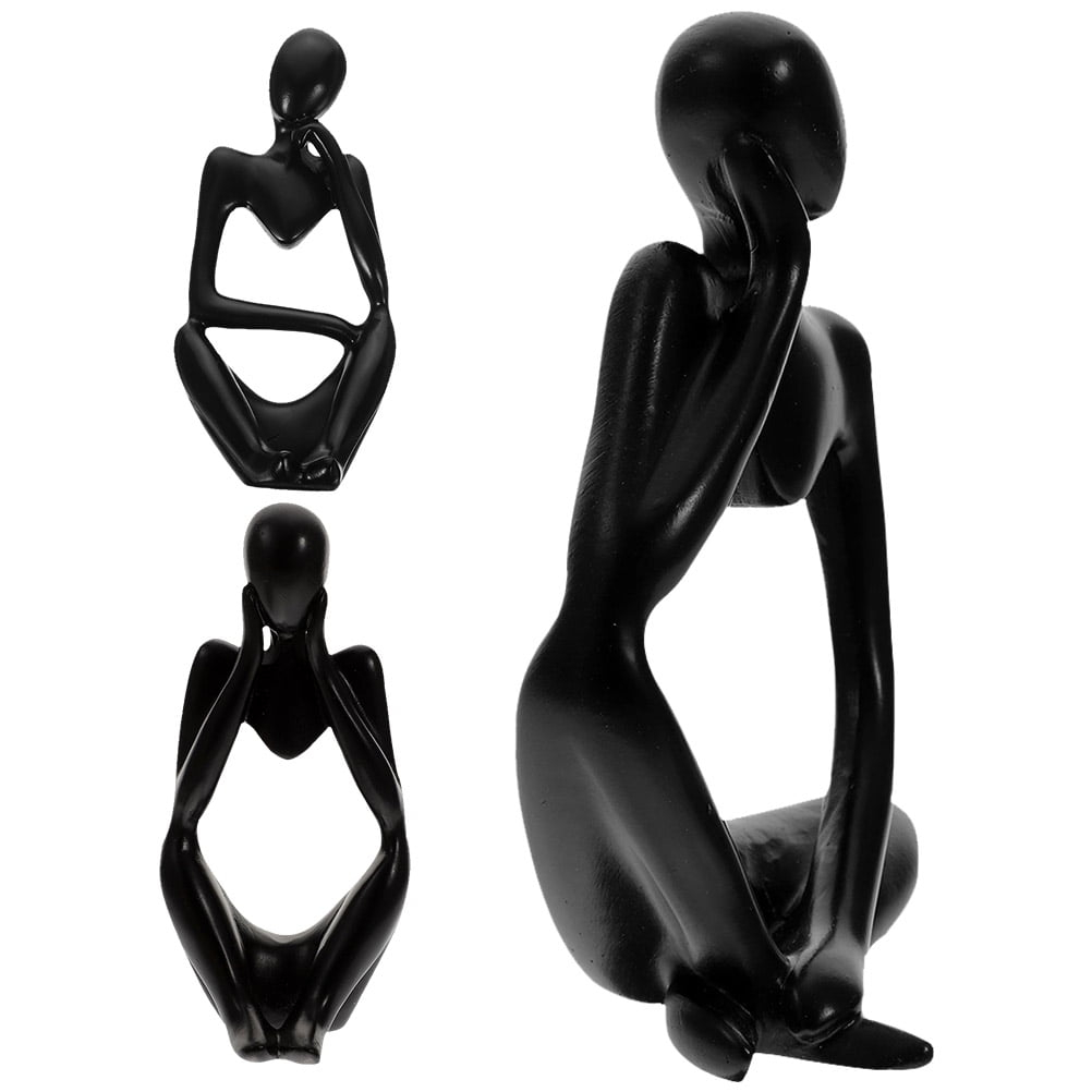 3 Pcs Resin Decoration for Bedroom Office Living Abstract Figure Ornaments Statue Household