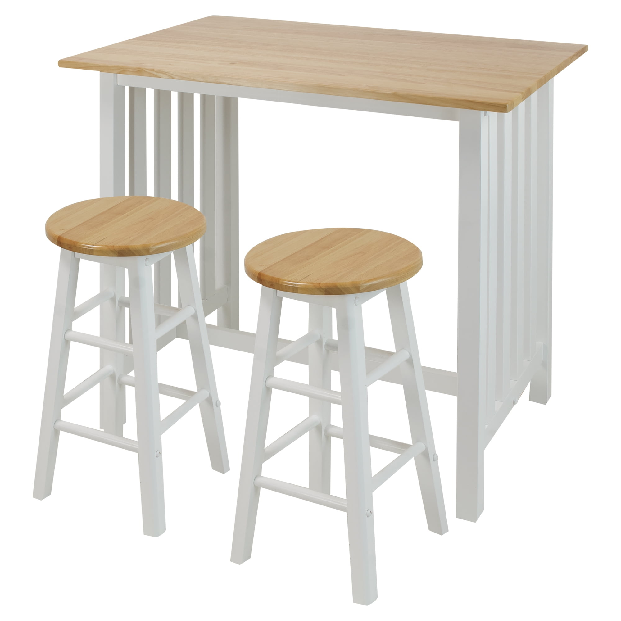 3-Piece Breakfast Set made with Solid Wood - White