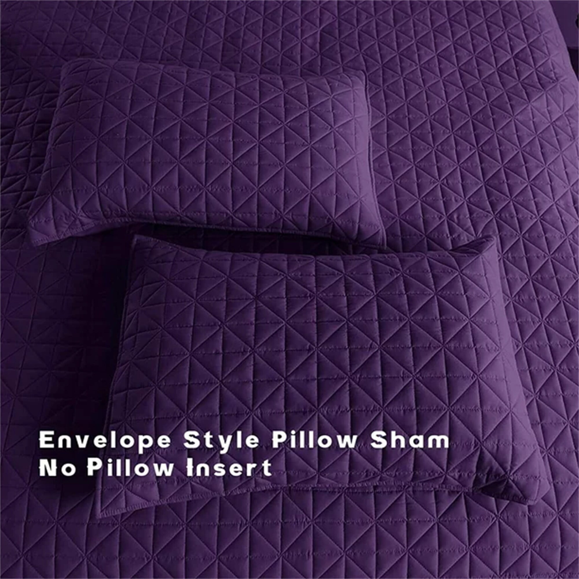 3-Piece King Size Quilt Set Purple - 3 Piece - King