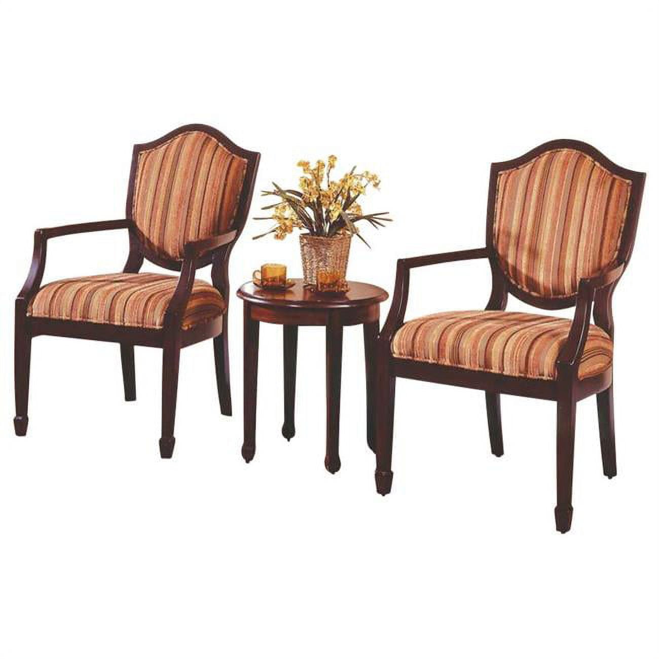Best Master 3-Piece Traditional Fabric Upholstered Living Room Set in Walnut